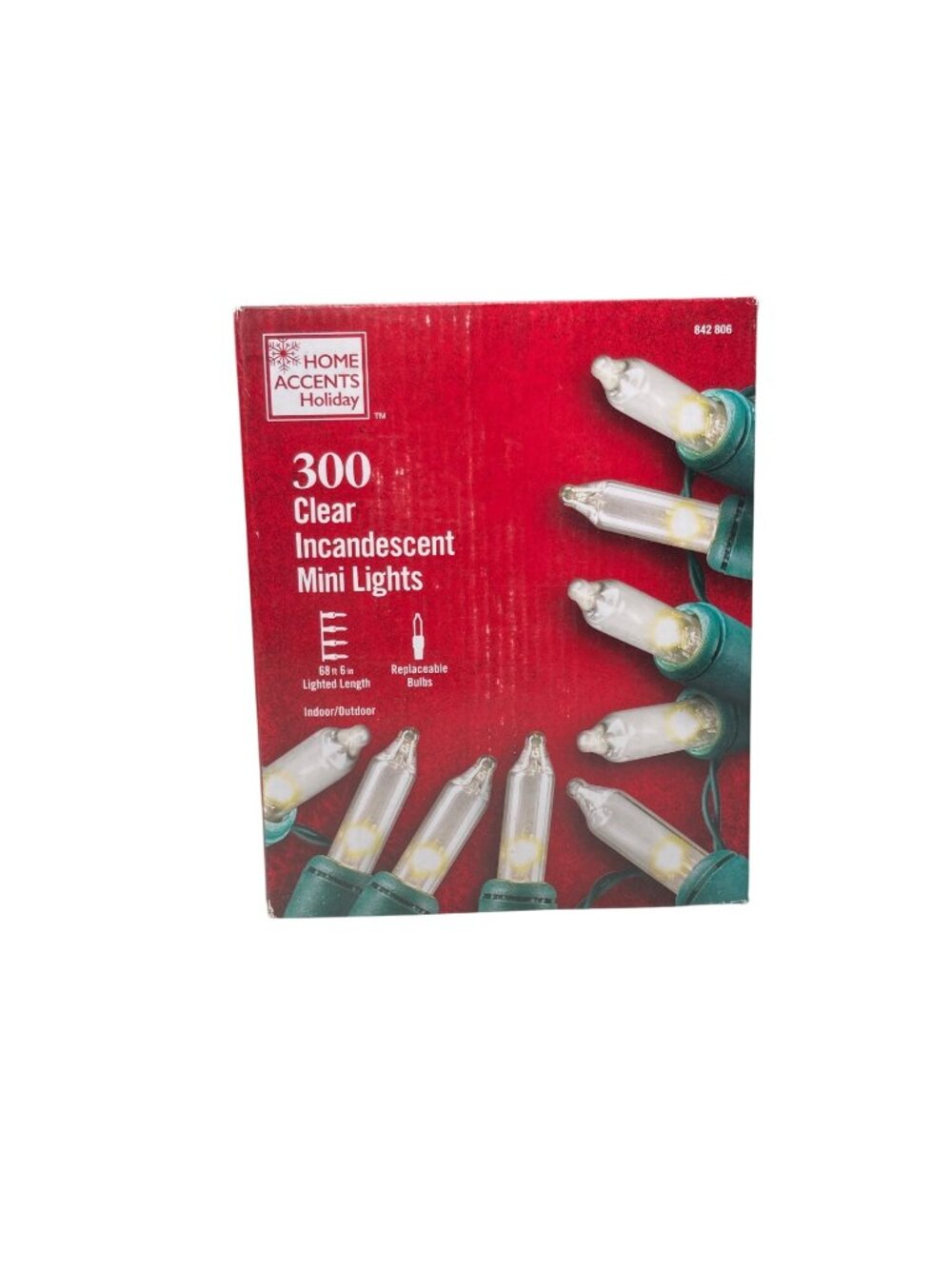 Home Accents Holiday 300 Clear Incandescent Mini Lights Indoor Outdoor 68 Ft